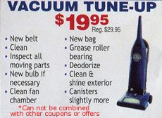 Vacuum Cleaner Tune-up Coupon
