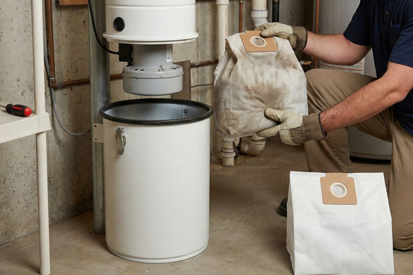 Homeowner cleaning a central vacuum filter to improve suction and airflow