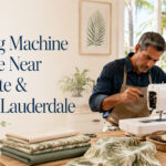 Technician providing sewing machine service near Margate and North Lauderdale