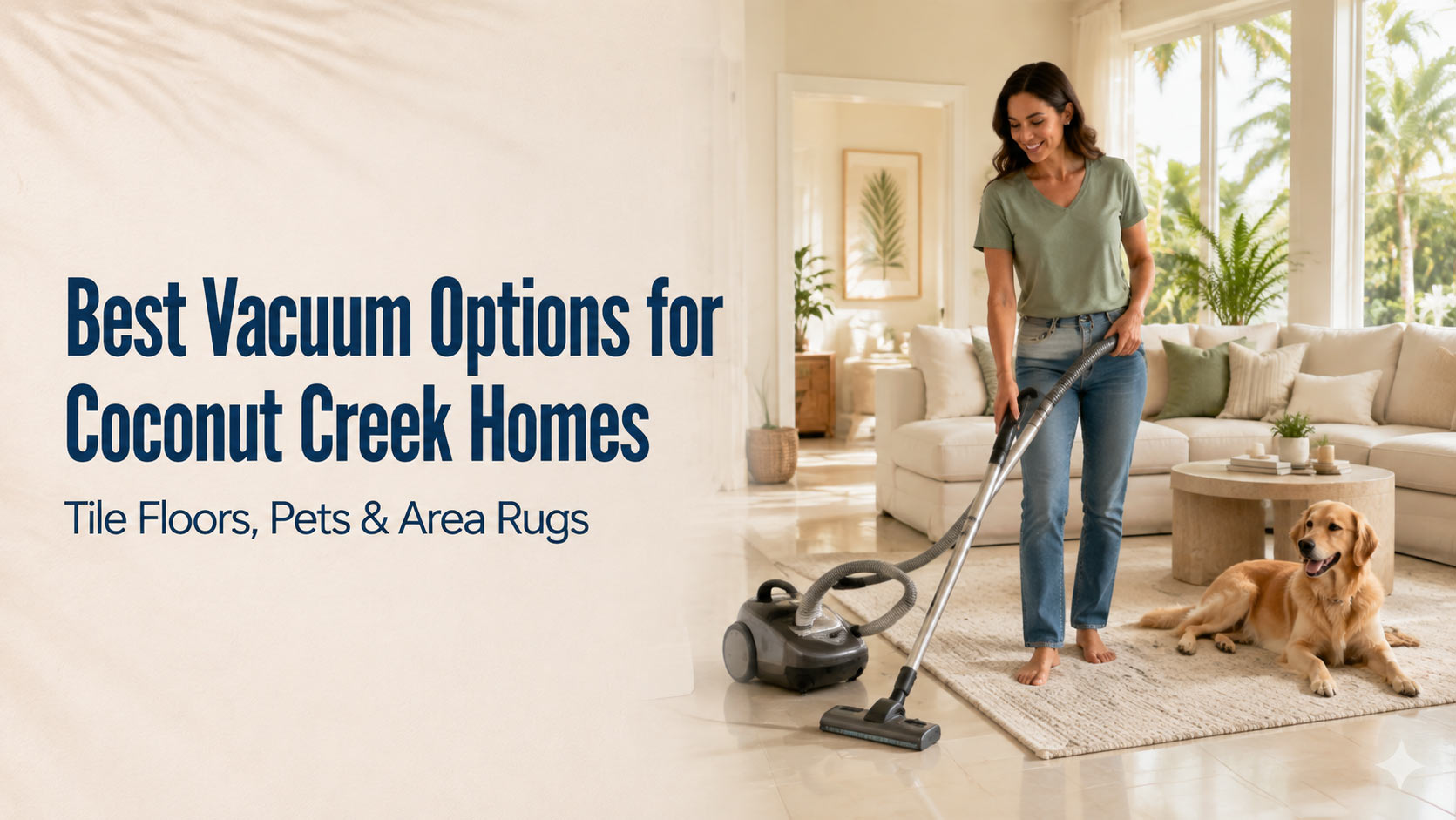Best vacuum options for Coconut Creek homes with tile floors, area rugs, and pets